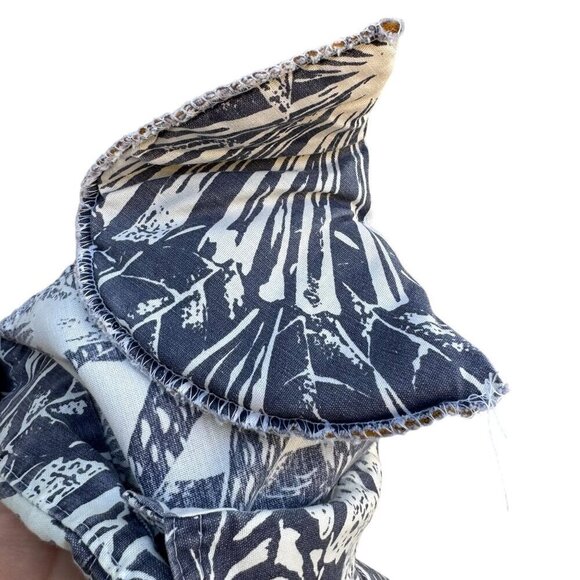 Caliché Vintage Womens Short-Sleeve Navy Tropical Elastic Hem Hawaiian Top L - Picture 9 of 9